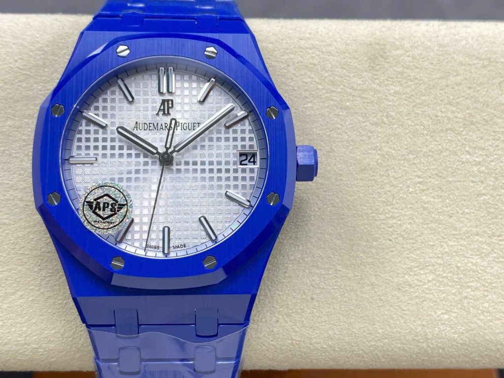 Đồng Hồ Audemars Piguet Royal Oak 15500 Chế Tác Gốm Xanh Nhà Máy APS 41mm (11)
