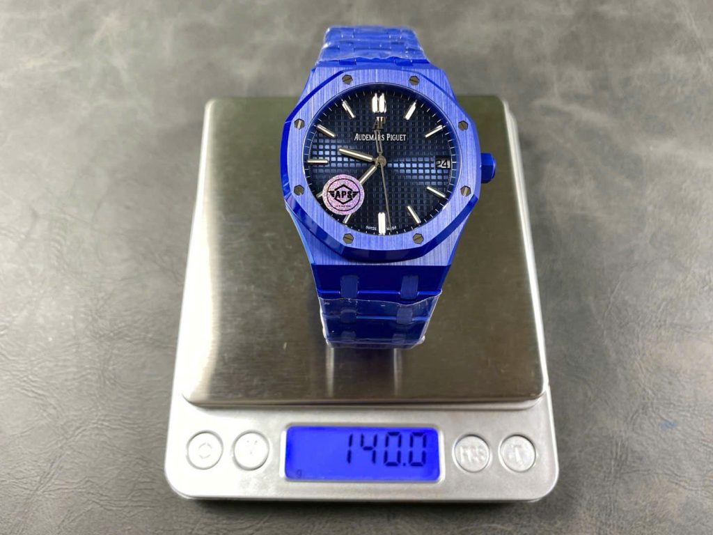 Đồng Hồ Audemars Piguet Royal Oak 15500 Gốm Xanh Replica 11 Nhà Máy APS 41mm (9)