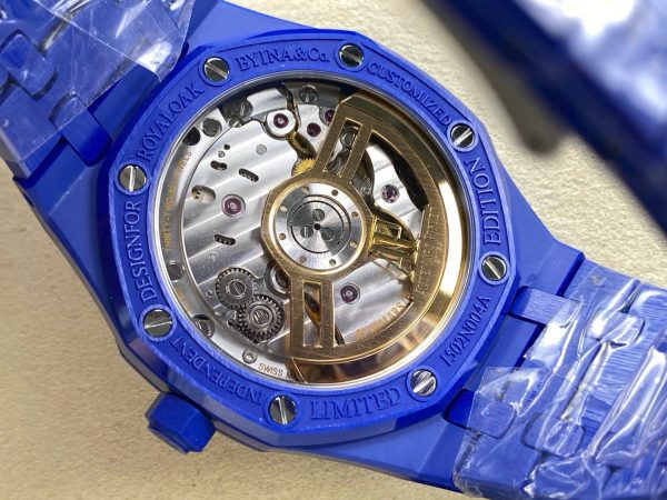 Đồng Hồ Audemars Piguet Royal Oak 15500 Gốm Xanh Replica 11 Nhà Máy APS 41mm (9)