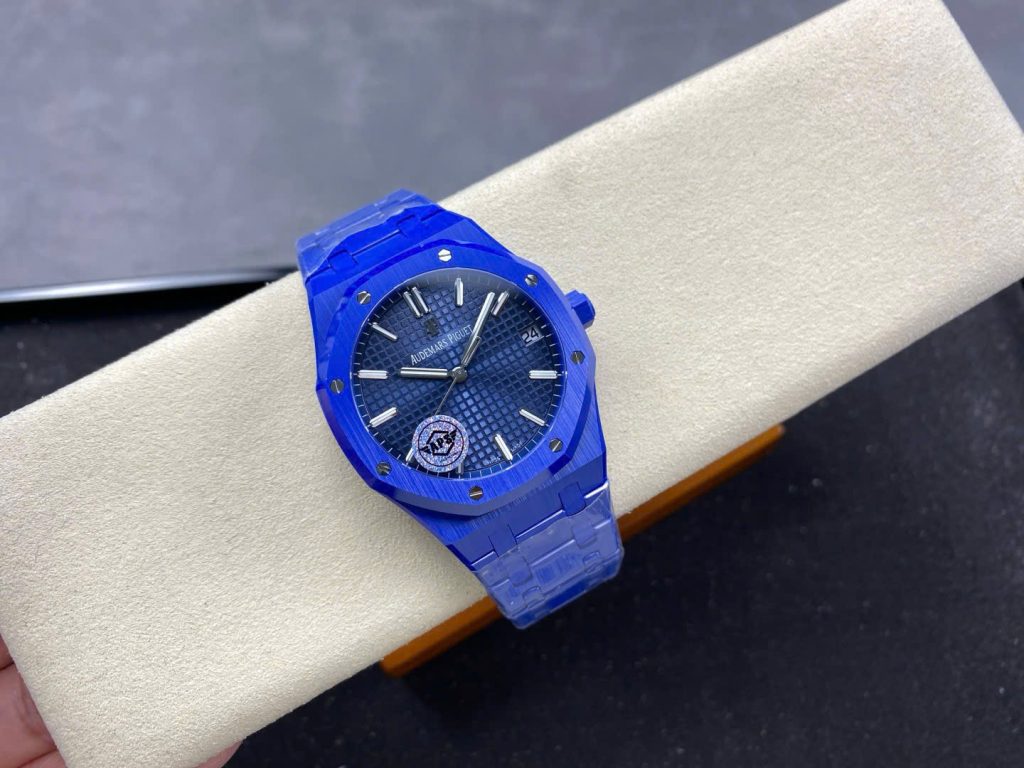 Đồng Hồ Audemars Piguet Royal Oak 15500 Gốm Xanh Replica 11 Nhà Máy APS 41mm (9)