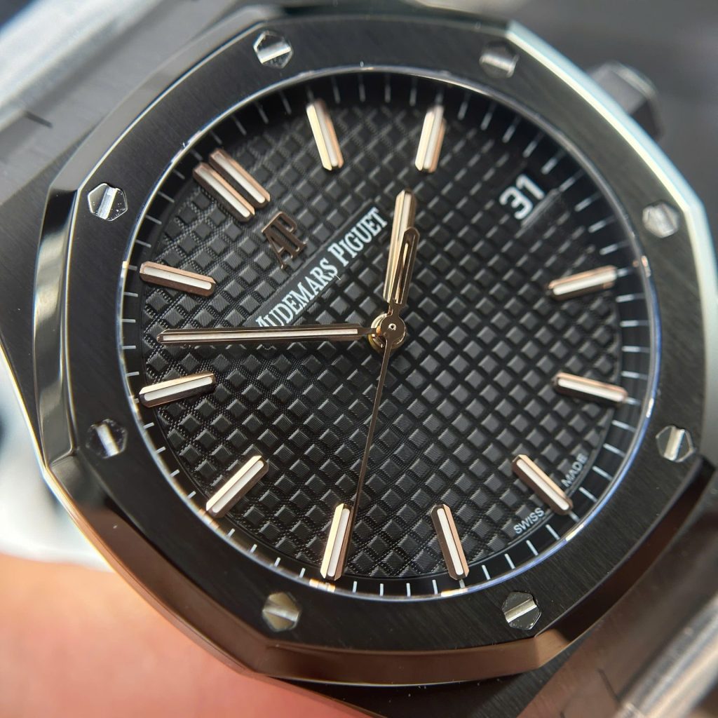 Đồng Hồ Audemars Piguet Royal Oak 15500 Replica 11 Màu Đen Nhà Máy F1 41mm (2)