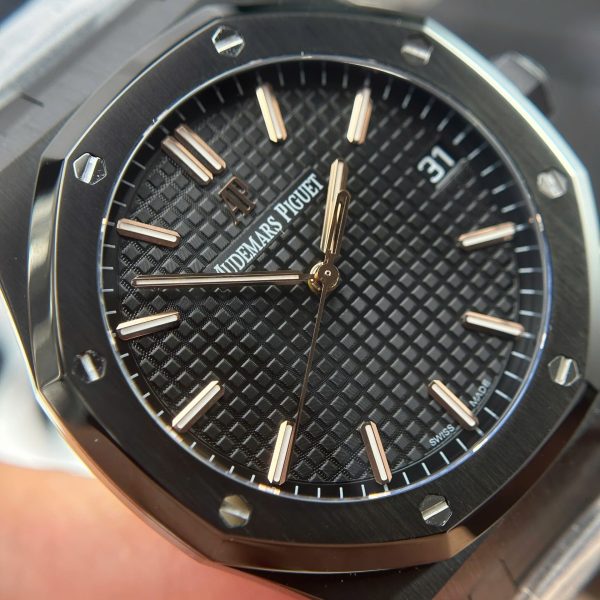 Đồng Hồ Audemars Piguet Royal Oak 15500 Replica 11 Màu Đen Nhà Máy F1 41mm (2)