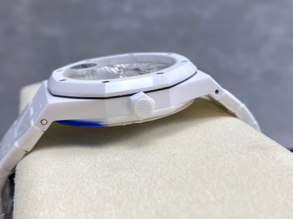 Đồng Hồ Audemars Piguet Royal Oak 15500 Replica Cao Cấp Gốm Trắng Xưởng APS 41mm (1)