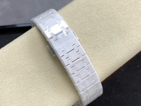 Đồng Hồ Audemars Piguet Royal Oak 15500 Replica Cao Cấp Gốm Trắng Xưởng APS 41mm (1)