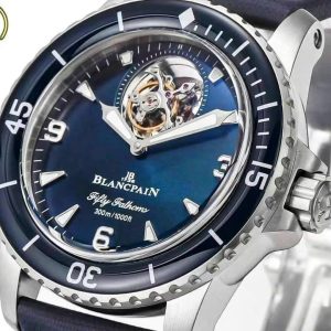 Đồng Hồ Blancpain Fifty Fathoms Tourbillon 8 Jours Màu Xanh Dương Rep 11 YSF 45mm (2)