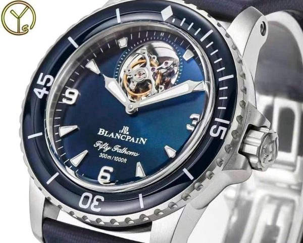 Đồng Hồ Blancpain Fifty Fathoms Tourbillon 8 Jours Màu Xanh Dương Rep 11 YSF 45mm (2)