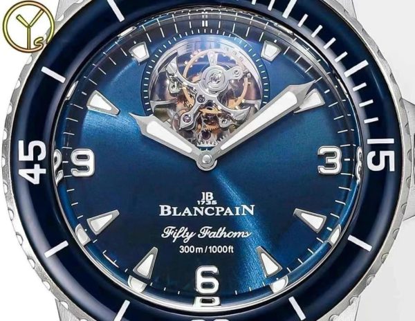 Đồng Hồ Blancpain Fifty Fathoms Tourbillon 8 Jours Màu Xanh Dương Rep 11 YSF 45mm (2)