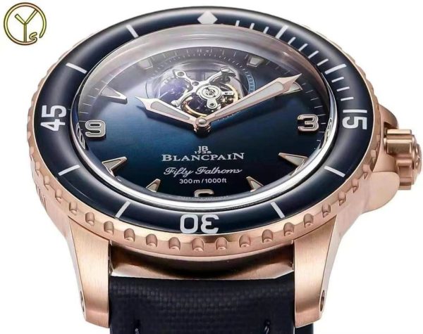 Đồng Hồ Blancpain Fifty Fathoms Tourbillon 8 Jours Màu Xanh Dương Replica Xưởng YS 45mm (7)