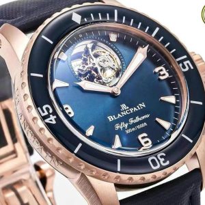 Đồng Hồ Blancpain Fifty Fathoms Tourbillon 8 Jours Màu Xanh Dương Replica Xưởng YS 45mm (7)
