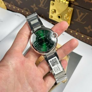 Đồng Hồ Cartier Ballon Bleu Chế Tác Mặt Xanh Lá Cây Dây Kim Loại Xưởng AF 40mm (2)