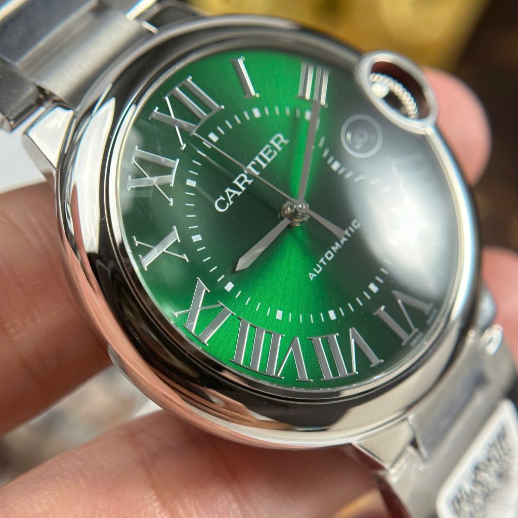 Đồng Hồ Cartier Ballon Bleu Chế Tác Mặt Xanh Lá Cây Dây Kim Loại Xưởng AF 40mm (2)