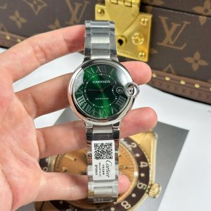 Đồng Hồ Cartier Ballon Bleu Chế Tác Mặt Xanh Lá Cây Dây Kim Loại Xưởng AF 40mm (2)