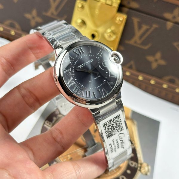 Đồng Hồ Cartier Ballon Bleu Replica 11 Mặt Xám Dây Kim Loại Xưởng AF 40mm (7)
