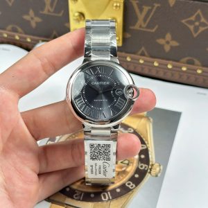 Đồng Hồ Cartier Ballon Bleu Replica 11 Mặt Xám Dây Kim Loại Xưởng AF 40mm (7)