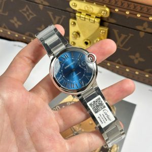 Đồng Hồ Cartier Ballon Bleu Replica 11 Mặt Xanh Dương Dây Kim Loại Xưởng AF 40mm (2)
