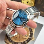 Đồng Hồ Cartier Ballon Bleu Replica 11 Mặt Xanh Dương Dây Kim Loại Xưởng AF 40mm (2)