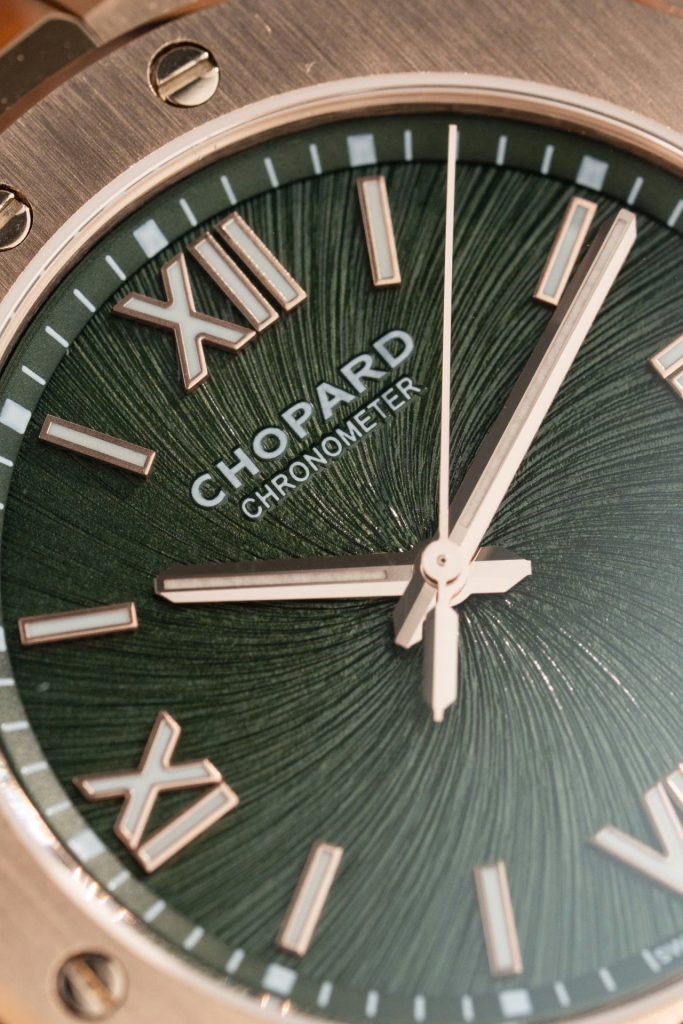 Đồng Hồ Chopard Alpine Eagle Rep 11 Mạ Vàng Hồng Mặt Xanh Lá Cây GHF 41mm (2)