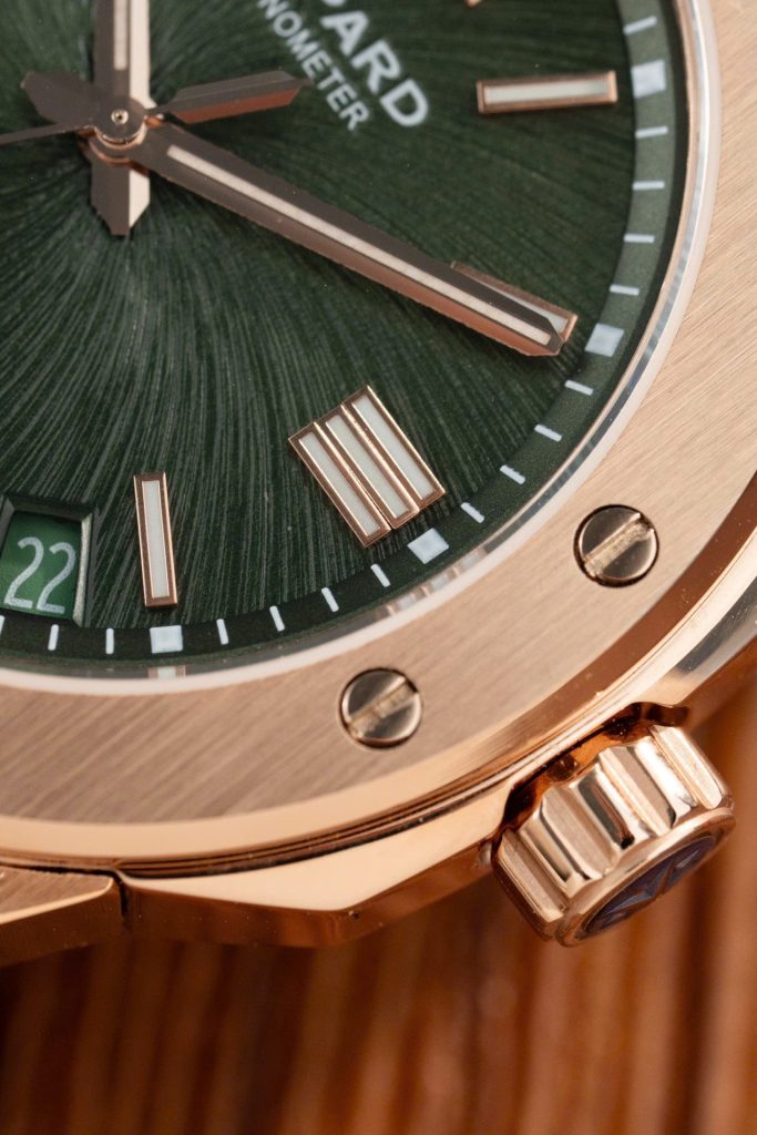 Đồng Hồ Chopard Alpine Eagle Rep 11 Mạ Vàng Hồng Mặt Xanh Lá Cây GHF 41mm (2)