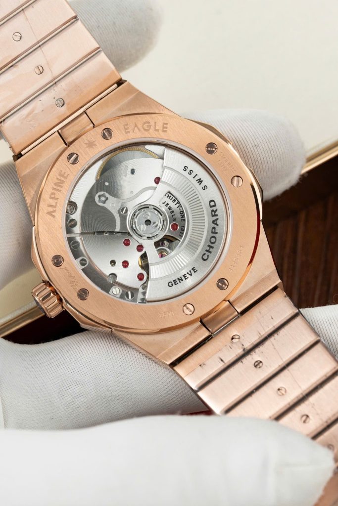 Đồng Hồ Chopard Alpine Eagle Rep 11 Mạ Vàng Hồng Mặt Xanh Lá Cây GHF 41mm (2)