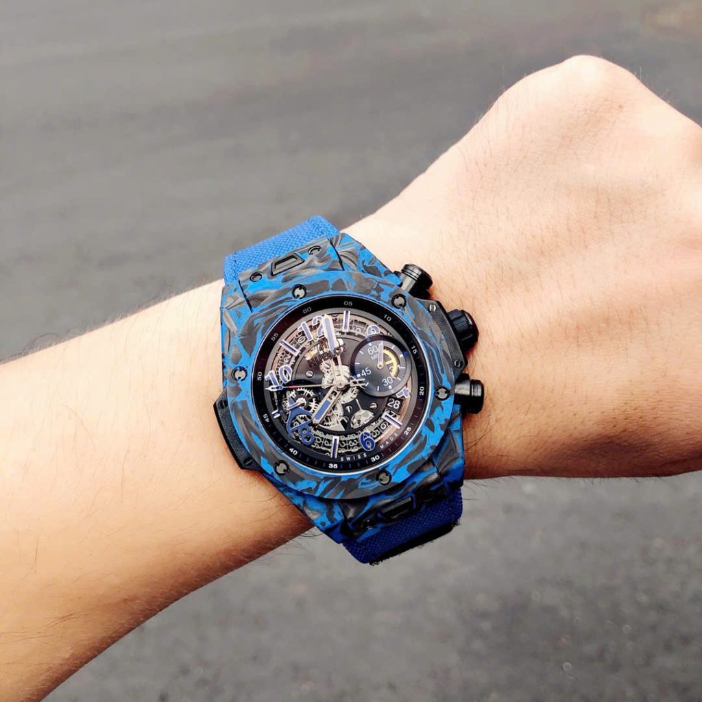 Đồng Hồ Hublot Big Bang Unico Blue Carbon Replica Cao Cấp Nhất 45mm (9)
