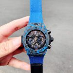 Đồng Hồ Hublot Big Bang Unico Blue Carbon Replica Cao Cấp Nhất Dây Vải Canvas 45mm