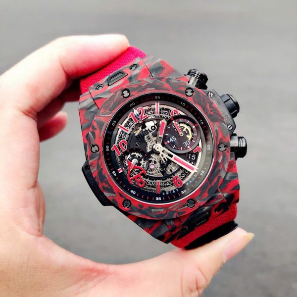 Đồng Hồ Hublot Big Bang Unico Red Carbon Replica Cao Cấp Nhất 45mm (5)