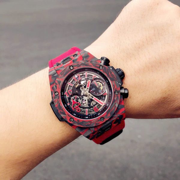 Đồng Hồ Hublot Big Bang Unico Red Carbon Replica Cao Cấp Nhất 45mm (5)