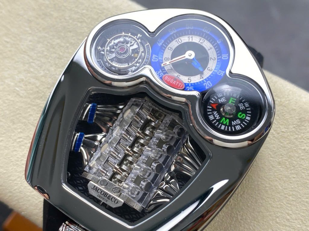 Đồng Hồ Jaboc & Co Bugatti Replica Cao Cấp Dây Cao Su Màu Đen 52x48mm