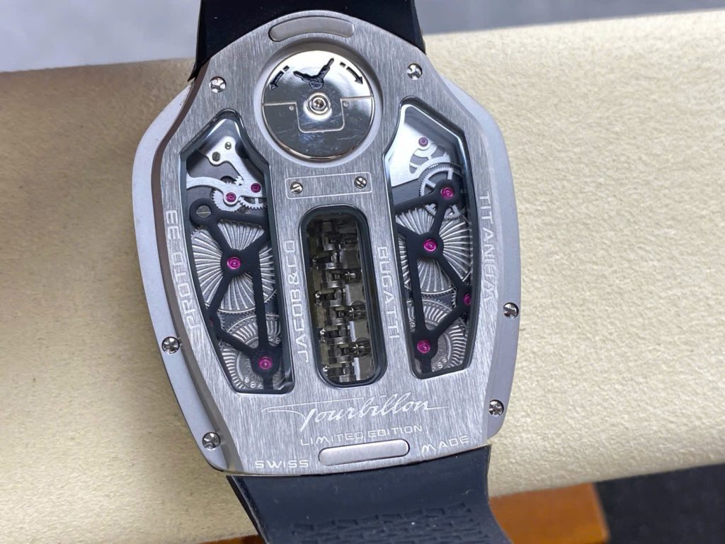 Đồng Hồ Jaboc & Co Bugatti Replica Cao Cấp Dây Cao Su Màu Đen 52x48mm