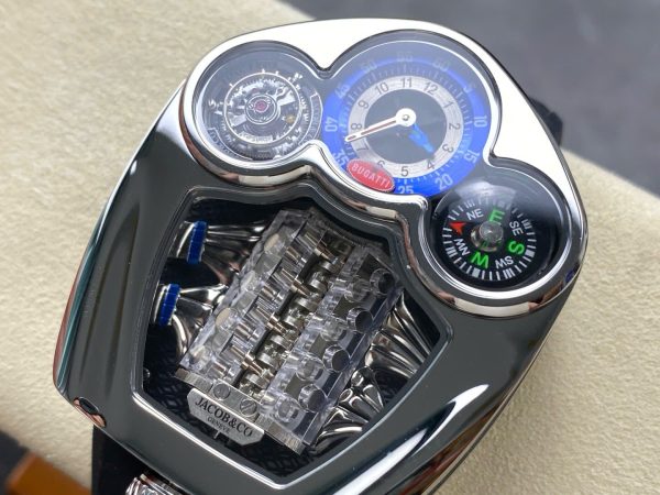 Đồng Hồ Jaboc & Co Bugatti Replica Cao Cấp Dây Cao Su Màu Đen 52x48mm
