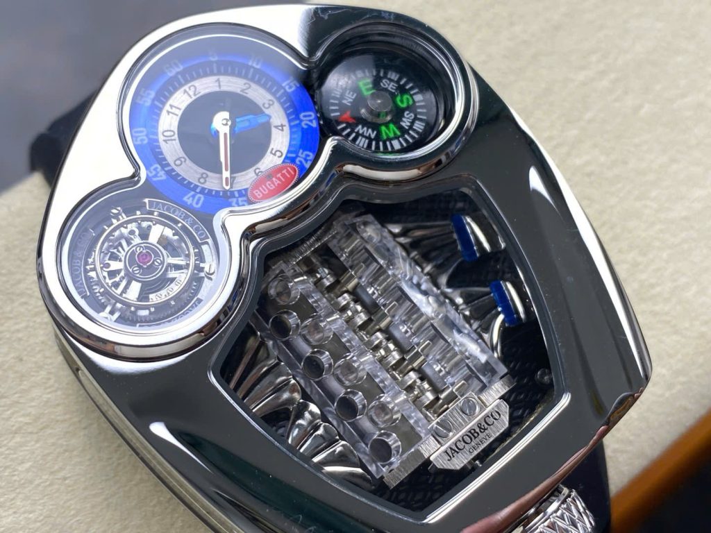 Đồng Hồ Jaboc & Co Bugatti Replica Cao Cấp Dây Cao Su Màu Đen 52x48mm