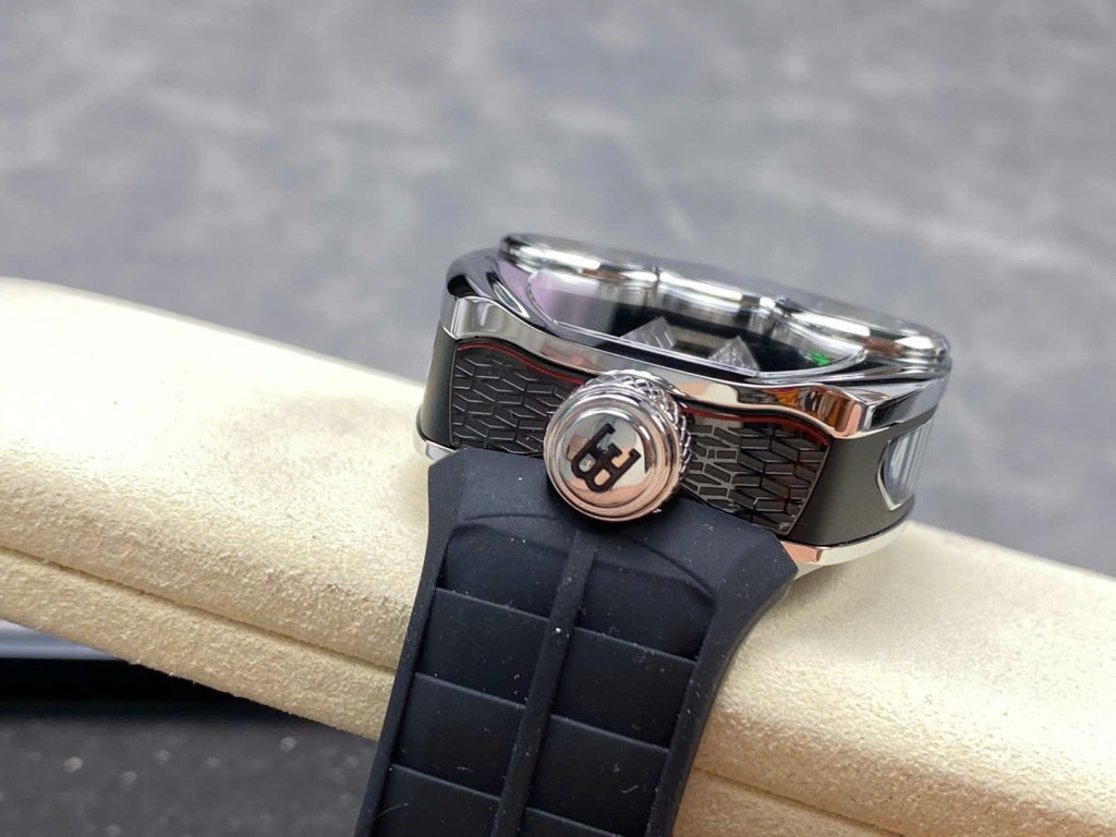 Đồng Hồ Jaboc & Co Bugatti Replica Cao Cấp Dây Cao Su Màu Đen 52x48mm