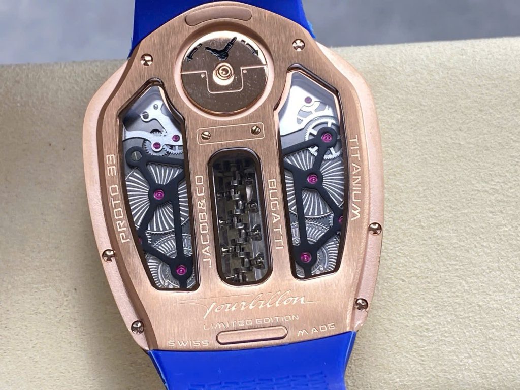 Đồng Hồ Jaboc & Co Bugatti Replica Cao Cấp Dây Cao Su Màu Xanh 52x44mm