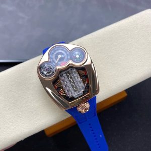 Đồng Hồ Jaboc & Co Bugatti Replica Cao Cấp Dây Cao Su Màu Xanh 52x44mm