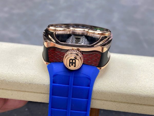 Đồng Hồ Jaboc & Co Bugatti Replica Cao Cấp Dây Cao Su Màu Xanh 52x44mm