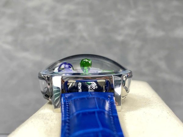 Đồng Hồ Jacob & Co Gấu Trúc Replica Cao Cấp Nhất Dây Da Màu Xanh 50mm (1)
