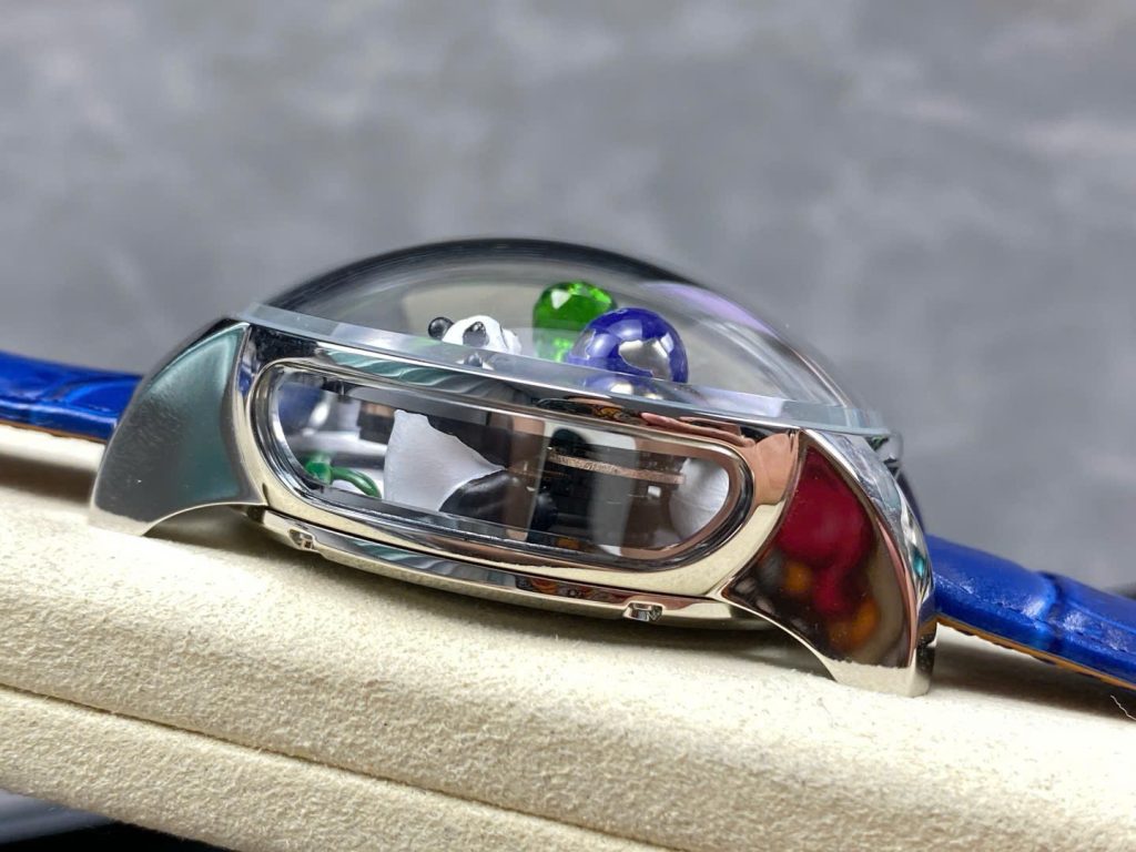 Đồng Hồ Jacob & Co Rồng Đen Replica Cao Cấp Nhất Dây Da Màu Xanh 45mm (1)