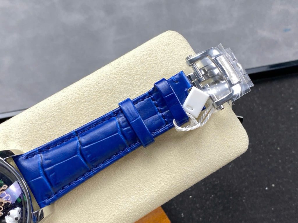 Đồng Hồ Jacob & Co Rồng Đen Replica Cao Cấp Nhất Dây Da Màu Xanh 45mm (1)