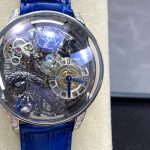 Đồng Hồ Jacob & Co Rồng Đen Replica Cao Cấp Nhất Dây Da Màu Xanh 45mm (10)