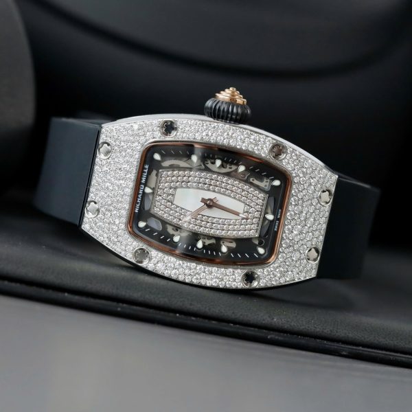 Đồng Hồ Nữ Richard Mille RM007 Chế Tác Đính Kim Cương Moissanite Hong Kong 36mm (2)