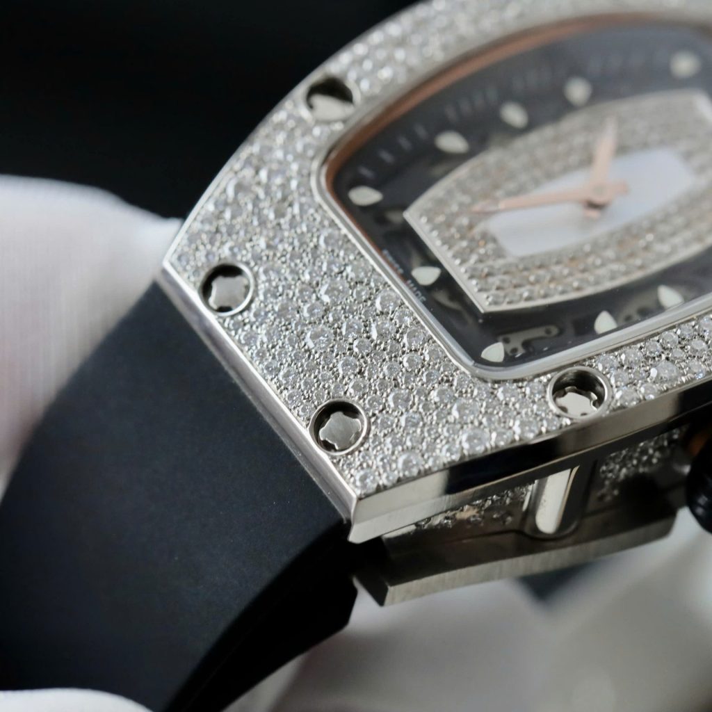 Đồng Hồ Nữ Richard Mille RM007 Chế Tác Đính Kim Cương Moissanite Hong Kong 36mm (2)
