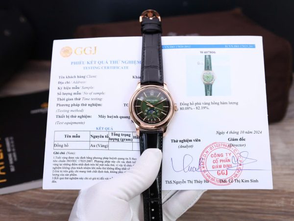 Đồng Hồ Patek Philippe Complications 5205R Bọc Vàng 18K Mặt Xanh Lá Cây 40mm (2)