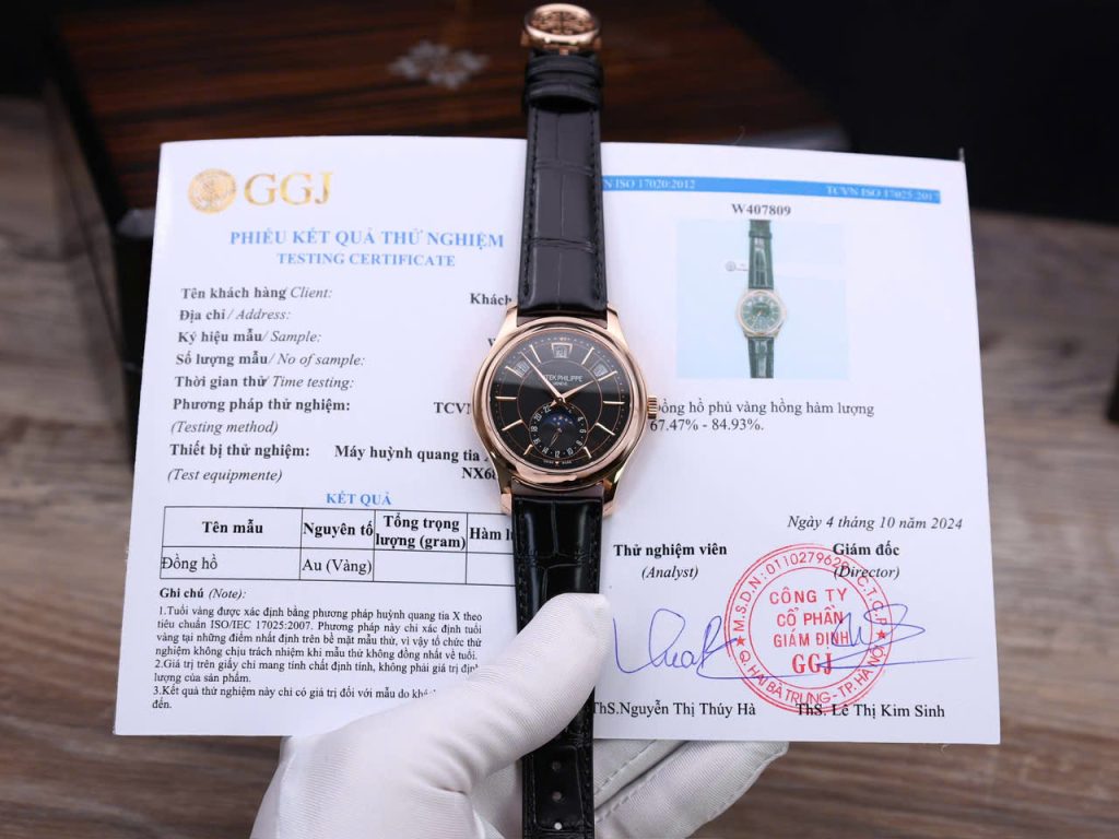 Đồng Hồ Patek Philippe Complications 5205R Mặt Đen Chế Tác Bọc Vàng Thật 40mm (1)