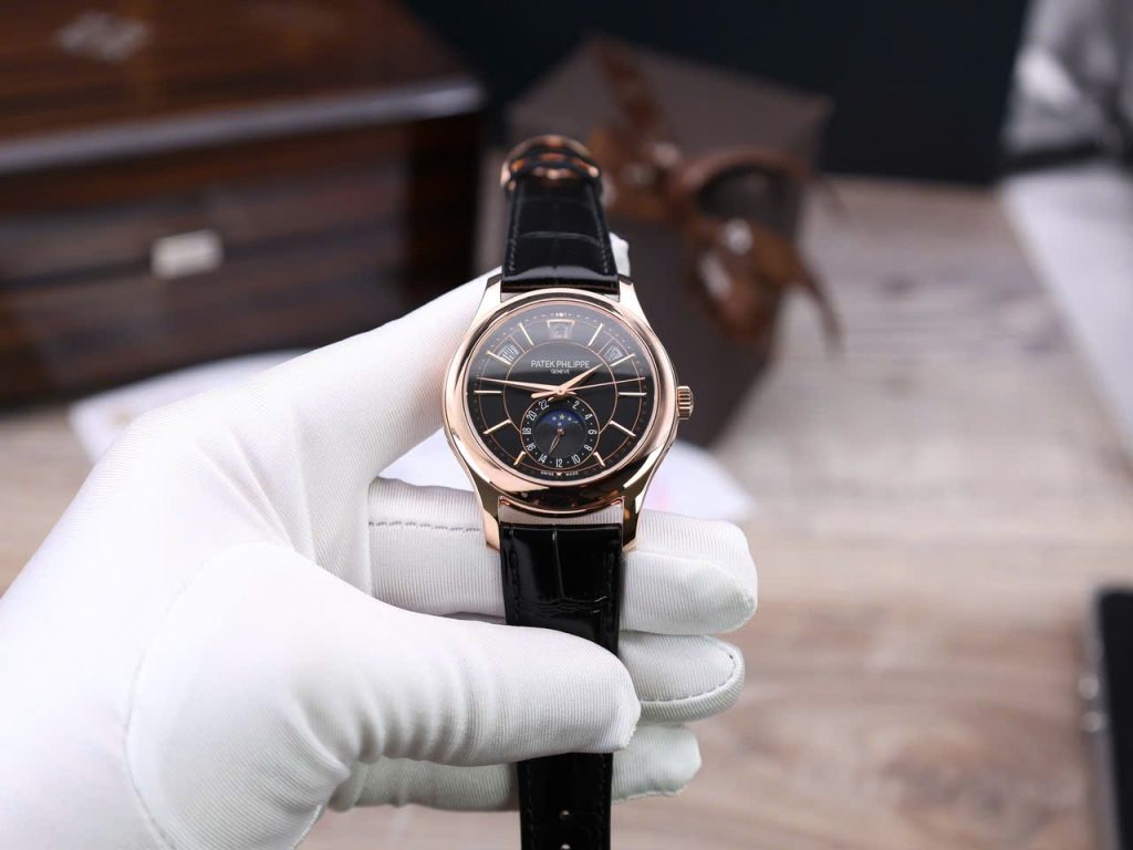 Đồng Hồ Patek Philippe Complications 5205R Mặt Đen Chế Tác Bọc Vàng Thật 40mm (1)