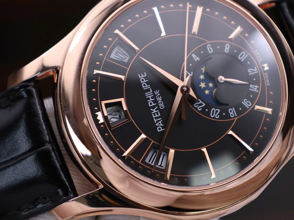 Đồng Hồ Patek Philippe Complications 5205R Mặt Đen Chế Tác Bọc Vàng Thật 40mm (1)