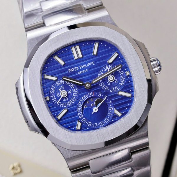 Đồng Hồ Patek Philippe Nautilus 5740 Chế Tác Nam Mặt Xanh Dương Dây Kim Loại 40mm (2)