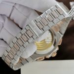 Đồng Hồ Patek Philippe Nautilus 5980 Replica 11 Bọc Vàng Thật Đính Full Kim Cương Moissanite 40mm (2)