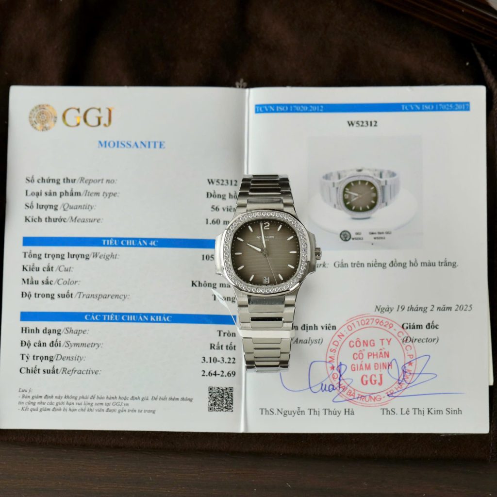Đồng Hồ Patek Philippe Nautilus 7118 Mặt Xám Chế Tác Đính Moissante Xưởng 3K 35 (2)