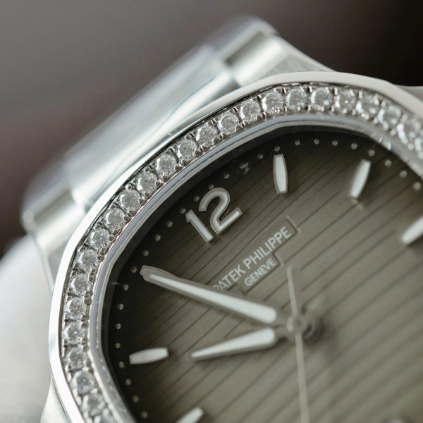Đồng Hồ Patek Philippe Nautilus 7118 Mặt Xám Chế Tác Đính Moissante Xưởng 3K 35 (2)