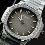 Đồng Hồ Patek Philippe Nautilus 7118 Mặt Xám Chế Tác Đính Moissante Xưởng 3K 35 (2)
